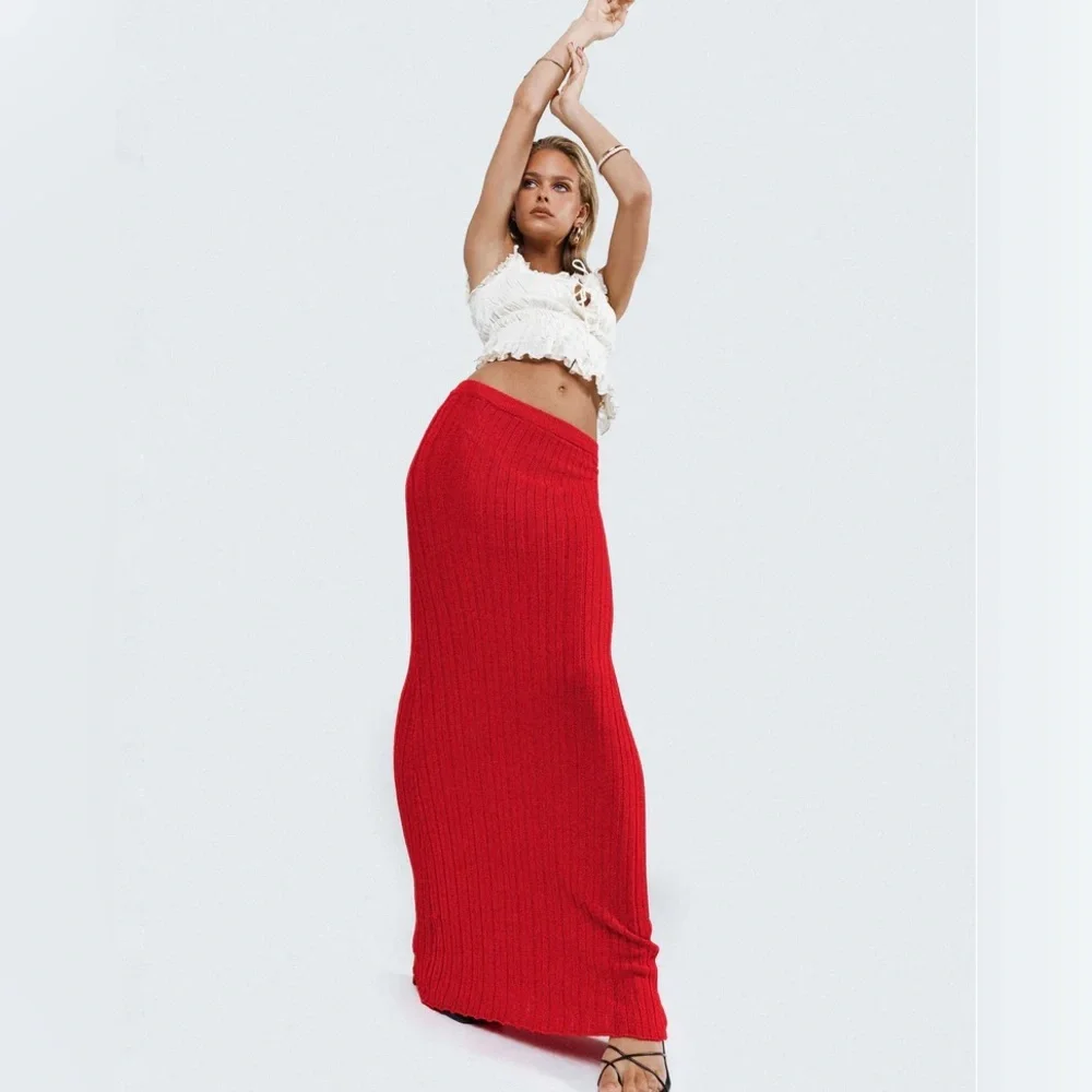 Princess Polly ribbed knit maxi pencil skirt nwot